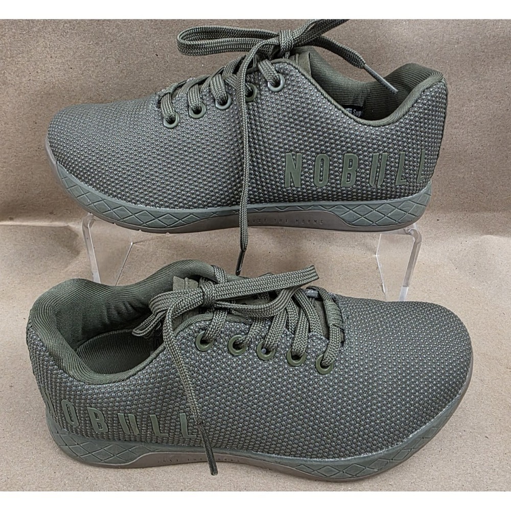 Nobull (Sz 7) Shoes  Womens Olive Green Super Fabric Trainers Sneakers No Bull